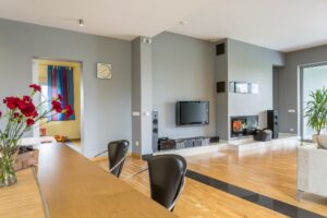 Modern open plan house interior