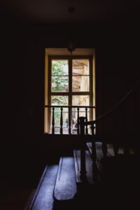 Old classic wooden stairs in old house