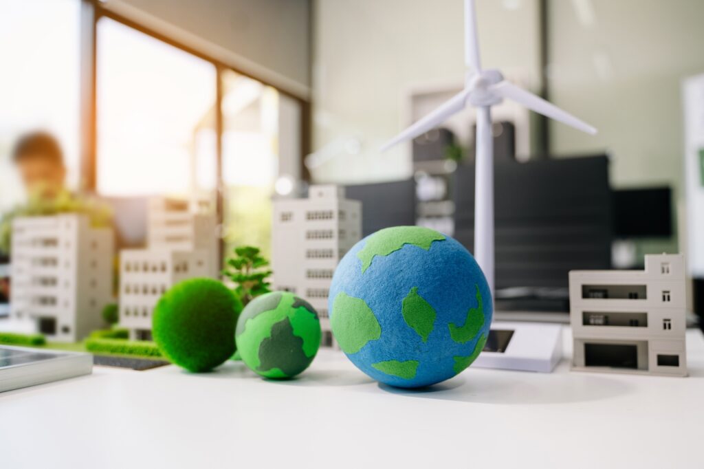 Carbon emissions to limit global warming and climate change to reduce CO2 levels through sustainable