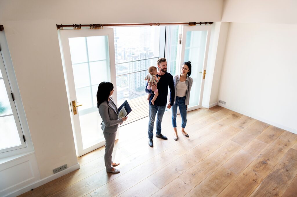 Family buying new house