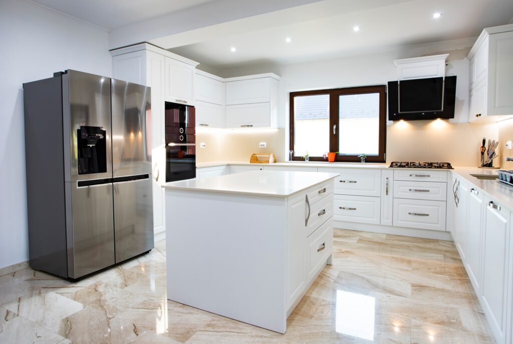 Interior of a rich house kitchen.