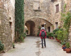 Historic medieval village of Monells. Girona, Costa Brava. Catalunya. Spain